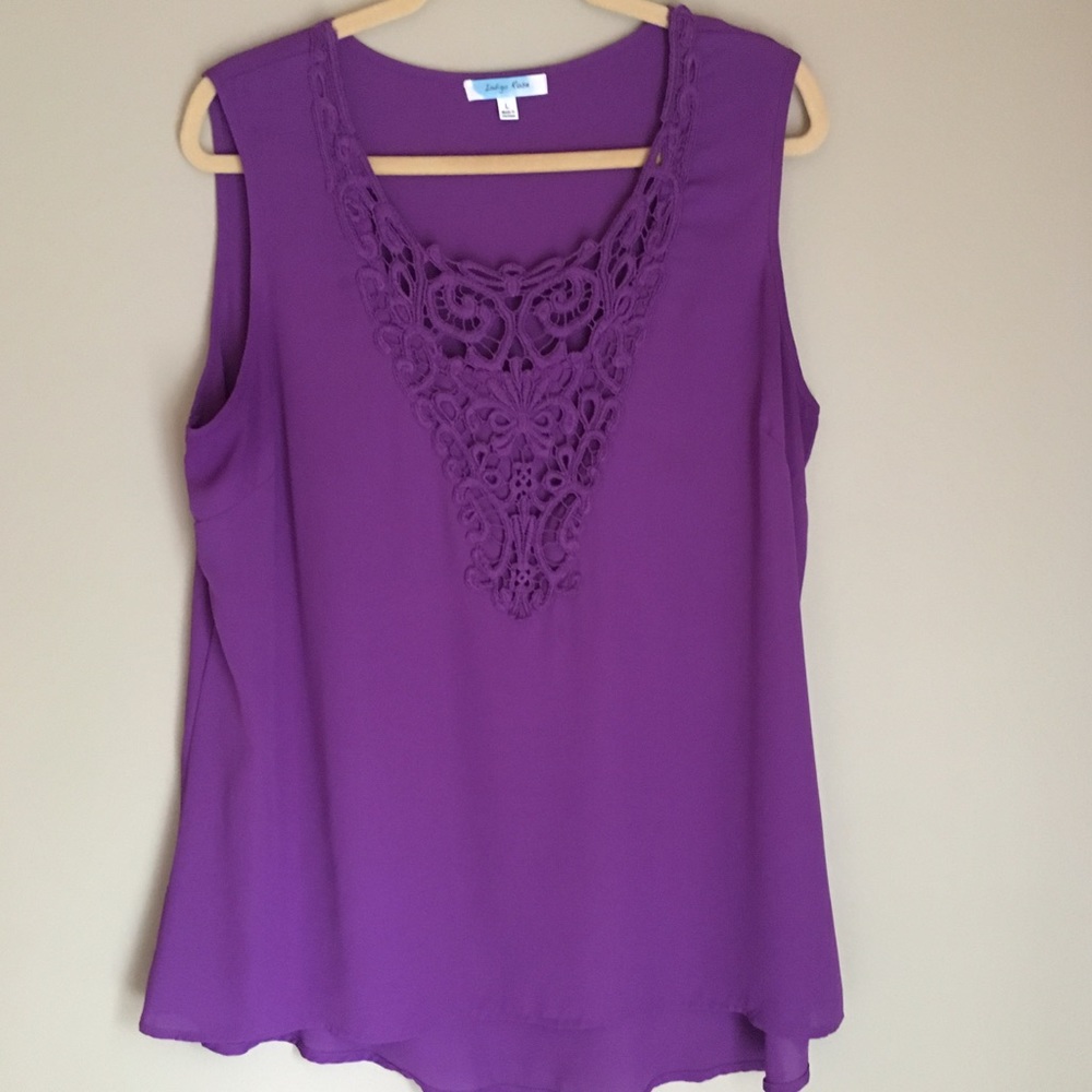 Sleeveless Dressy Tank Purple Large Indigo Rose
